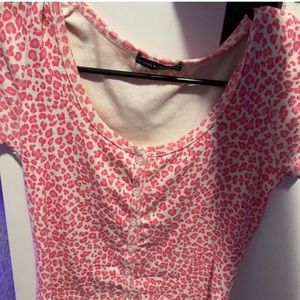 BRANDY MELVILLE PINK CHEETAH ZELLY TOP